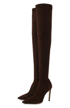 Женские замшевые ботфорты brisa 100 JIMMY CHOO коричневого цвета по цене 132800 руб., арт. BRISA 100/SSU | Фото 1 Женские замшевые ботфорты brisa 100 JIMMY CHOO коричневого цвета, арт. BRISA 100/SSU | Фото 1