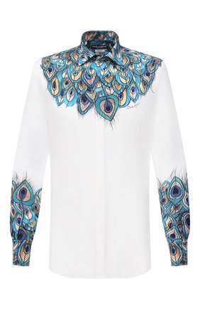 Мужская хлопковая рубашка DOLCE & GABBANA бирюзового цвета по цене 69950 руб., арт. G5GB5T/HP58W | Фото 1 Мужская хлопковая рубашка DOLCE & GABBANA бирюзового цвета, арт. G5GB5T/HP58W | Фото 1