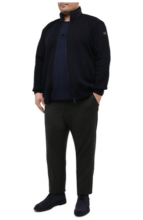 Мужские брюки из кашемира и шерсти MARCO PESCAROLO темно-зеленого цвета, арт. CARACCI0L0/4274 | Фото 2 (Материал внешний: Кашемир, Шерсть; Длина (брюки, джинсы): Стандартные; Случай: Повседневный; Стили: Кэжуэл; Big sizes: Big Sizes)
