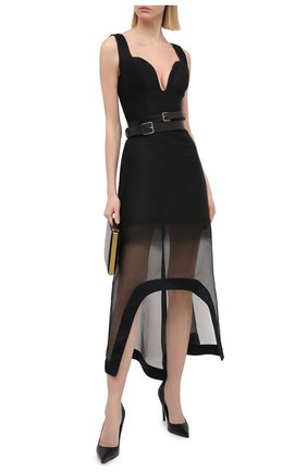 Женское платье из шерсти и шелка ALEXANDER MCQUEEN черного цвета по цене 367500 руб., арт. 641922/QJAB7 | Фото 2 Женское платье из шерсти и шелка ALEXANDER MCQUEEN черного цвета, арт. 641922/QJAB7 | Фото 2