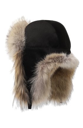 Мужская шапка-ушанка из меха койота KUSSENKOVV светло-бежевого цвета, арт. 330908365159 | Фото 2 (Материал: Натуральный мех)