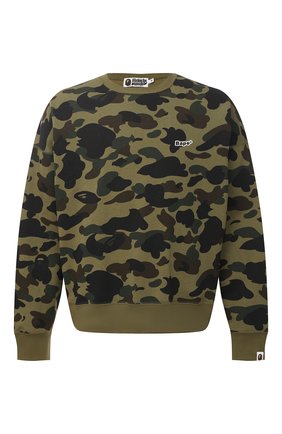 Мужской хлопковый свитшот BAPE хаки цвета по цене 26350 руб., арт. 1G80113023 | Фото 1 Мужской хлопковый свитшот BAPE хаки цвета, арт. 1G80113023 | Фото 1