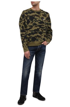 Мужской хлопковый свитшот BAPE хаки цвета по цене 26350 руб., арт. 1G80113023 | Фото 2 Мужской хлопковый свитшот BAPE хаки цвета, арт. 1G80113023 | Фото 2