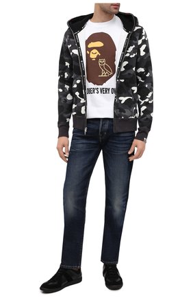 Мужская хлопковая толстовка BAPE черного цвета по цене 49300 руб., арт. 1G80115023 | Фото 2 Мужская хлопковая толстовка BAPE черного цвета, арт. 1G80115023 | Фото 2