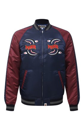 Мужской утепленный бомбер BAPE темно-синего цвета по цене 51650 руб., арт. 1G80140025 | Фото 1 Мужской утепленный бомбер BAPE темно-синего цвета, арт. 1G80140025 | Фото 1
