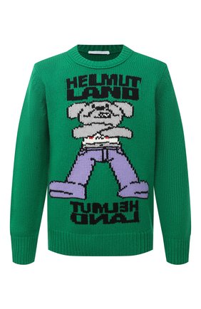 Мужской шерстяной свитер HELMUT LANG зеленого цвета по цене 48500 руб., арт. K06HM705 | Фото 1 Мужской шерстяной свитер HELMUT LANG зеленого цвета, арт. K06HM705 | Фото 1