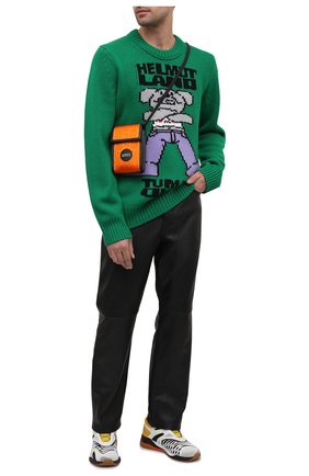 Мужской шерстяной свитер HELMUT LANG зеленого цвета по цене 48500 руб., арт. K06HM705 | Фото 2 Мужской шерстяной свитер HELMUT LANG зеленого цвета, арт. K06HM705 | Фото 2