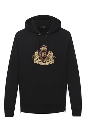 Мужской хлопковое худи BALMAIN черного цвета по цене 155500 руб., арт. UH03642/J928 | Фото 1 Мужской хлопковое худи BALMAIN черного цвета, арт. UH03642/J928 | Фото 1