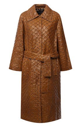 Женское пальто из кожи арапайма DOLCE & GABBANA коричневого цвета по цене 2170000 руб., арт. F0AF0L/HULHH/AGIG | Фото 1 Женское пальто из кожи арапайма DOLCE & GABBANA коричневого цвета, арт. F0AF0L/HULHH/AGIG | Фото 1