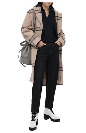 Женские кожаные ботильоны MIU MIU белого цвета по цене 84200 руб., арт. 5T192D/3A6F | Фото 2 Женские кожаные ботильоны MIU MIU белого цвета, арт. 5T192D/3A6F | Фото 2