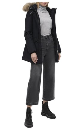 Женская пуховая парка WOOLRICH темно-синего цвета по цене 127500 руб., арт. CFWW0U0352FR/UT2347 | Фото 2 Женская пуховая парка WOOLRICH темно-синего цвета, арт. CFWW0U0352FR/UT2347 | Фото 2