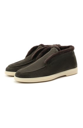 Женские замшевые ботинки SANTONI темно-зеленого цвета по цене 51650 руб., арт. WUYA58457TISAPFCV74 | Фото 1 Женские замшевые ботинки SANTONI темно-зеленого цвета, арт. WUYA58457TISAPFCV74 | Фото 1