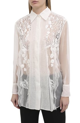 Женская белая шелковая блузка VALENTINO — купить в интернет-магазине ...