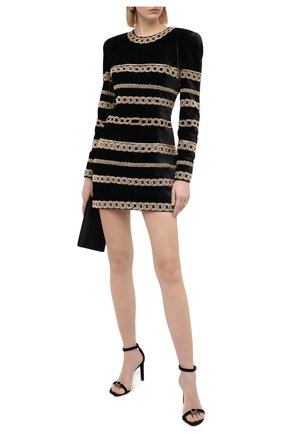 Женское платье BALMAIN черного цвета по цене 639000 руб., арт. UF06378/P059 | Фото 2 Женское платье BALMAIN черного цвета, арт. UF06378/P059 | Фото 2