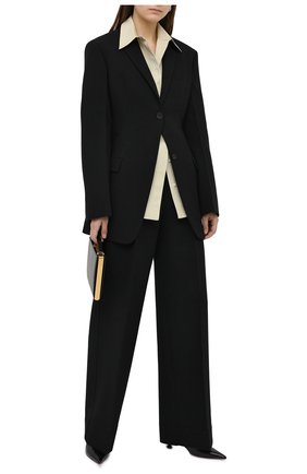 Женские шерстяные брюки JIL SANDER черного цвета по цене 138000 руб., арт. JSWR306705-WR201100 | Фото 2 Женские шерстяные брюки JIL SANDER черного цвета, арт. JSWR306705-WR201100 | Фото 2