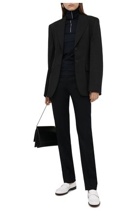 Женские шерстяные брюки JIL SANDER темно-синего цвета по цене 69950 руб., арт. JSWR305720-WR202500 | Фото 2 Женские шерстяные брюки JIL SANDER темно-синего цвета, арт. JSWR305720-WR202500 | Фото 2