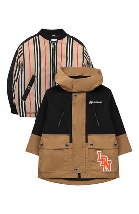 Детского комплект из парки и бомбера BURBERRY бежевого цвета по цене 61850 руб., арт. 8032748 | Фото 1 Детского комплект из парки и бомбера BURBERRY бежевого цвета, арт. 8032748 | Фото 1
