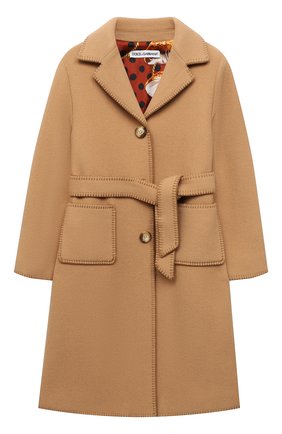 Детское шерстяное пальто DOLCE & GABBANA бежевого цвета по цене 95200 руб., арт. L53C99/FU21J/8-14 | Фото 1 Детское шерстяное пальто DOLCE & GABBANA бежевого цвета, арт. L53C99/FU21J/8-14 | Фото 1