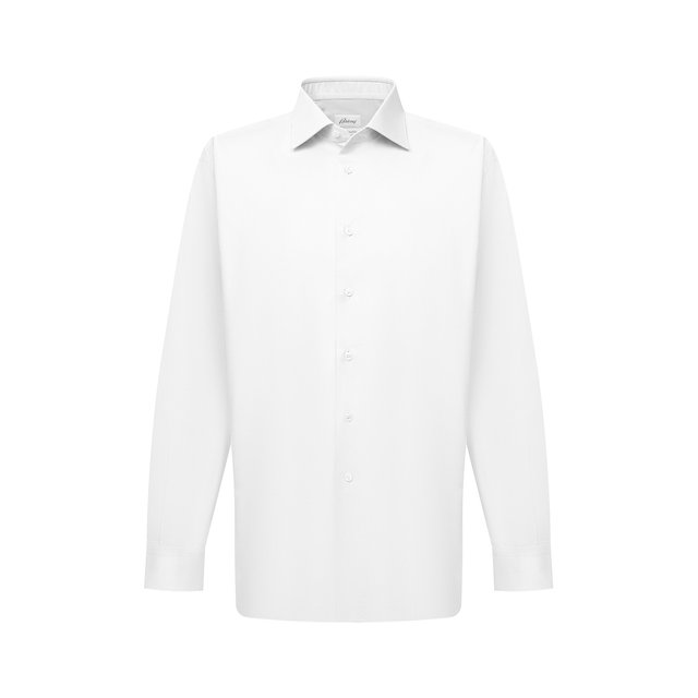Хлопковая сорочка Brioni белого цвета