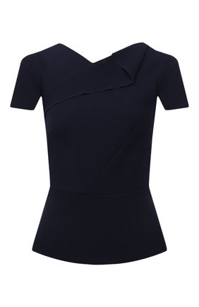 Женский шерстяной топ ROLAND MOURET синего цвета по цене 59950 руб., арт. PW20/S0968/F4044 | Фото 1 Женский шерстяной топ ROLAND MOURET синего цвета, арт. PW20/S0968/F4044 | Фото 1