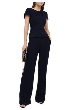 Женский шерстяной топ ROLAND MOURET синего цвета по цене 59950 руб., арт. PW20/S0968/F4044 | Фото 2 Женский шерстяной топ ROLAND MOURET синего цвета, арт. PW20/S0968/F4044 | Фото 2