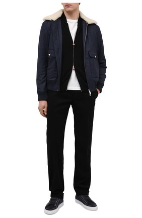 Мужская кашемировый кардиган KITON черного цвета по цене 299500 руб., арт. UK1200 | Фото 2 Мужская кашемировый кардиган KITON черного цвета, арт. UK1200 | Фото 2