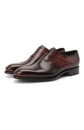 Мужские кожаные оксфорды SANTONI бордового цвета по цене 99500 руб., арт. MCCR11732MC1HPHRQ44 | Фото 1 Мужские кожаные оксфорды SANTONI бордового цвета, арт. MCCR11732MC1HPHRQ44 | Фото 1
