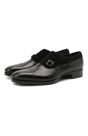 Мужские кожаные монки SANTONI черного цвета по цене 99500 руб., арт. MCLE17415LE1FLTUN51 | Фото 1 Мужские кожаные монки SANTONI черного цвета, арт. MCLE17415LE1FLTUN51 | Фото 1