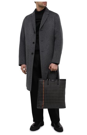 Мужская кожаная сумка-тоут mosaico SERAPIAN черного цвета, арт. SM0SAMLL7109M33T | Фото 2 (Ремень/цепочка: На ремешке; Материал: Натуральная кожа; Размер: large)
