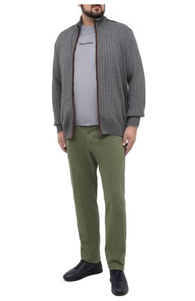Мужские брюки из хлопка и кашемира MARCO PESCAROLO зеленого цвета, арт. CARACCI0L0/4210 | Фото 2 (Длина (брюки, джинсы): Стандартные; Материал внешний: Хлопок; Случай: Повседневный; Стили: Кэжуэл; Big sizes: Big Sizes)