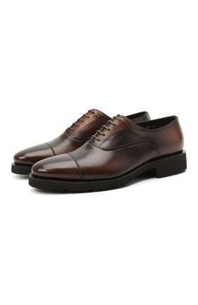 Мужские кожаные оксфорды SANTONI темно-коричневого цвета по цене 72950 руб., арт. MCBN17158PW5ASYCT60 | Фото 1 Мужские кожаные оксфорды SANTONI темно-коричневого цвета, арт. MCBN17158PW5ASYCT60 | Фото 1
