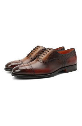 Мужские кожаные оксфорды SANTONI коричневого цвета по цене 69150 руб., арт. MCPG17110RG1INGCT30 | Фото 1 Мужские кожаные оксфорды SANTONI коричневого цвета, арт. MCPG17110RG1INGCT30 | Фото 1