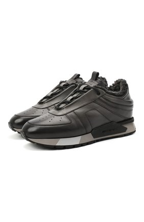 Мужские кожаные кроссовки SANTONI серого цвета по цене 59950 руб., арт. MSAM21414GGNPBDNG62 | Фото 1 Мужские кожаные кроссовки SANTONI серого цвета, арт. MSAM21414GGNPBDNG62 | Фото 1
