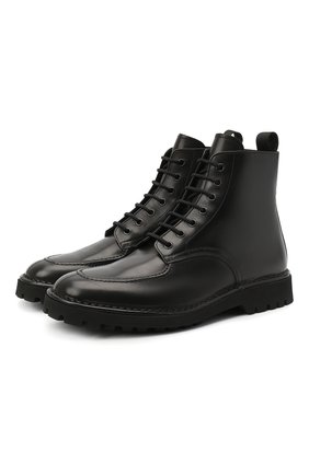 Мужские кожаные ботинки KENZO черного цвета, арт. FA65BT011L66 | Фото 1 (Материал внутренний: Натуральная кожа; Подошва: Плоская; Мужское Кросс-КТ: Ботинки-обувь, Байкеры-обувь; Материал внешний: Кожа; Материал утеплителя: Без утеплителя)