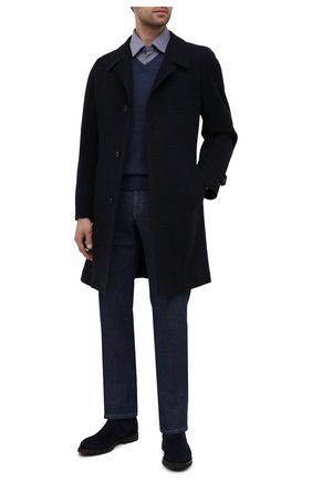 Мужской шерстяной пуловер CORNELIANI темно-синего цвета по цене 20950 руб., арт. 00M501-0025100/00 | Фото 2 Мужской шерстяной пуловер CORNELIANI темно-синего цвета, арт. 00M501-0025100/00 | Фото 2
