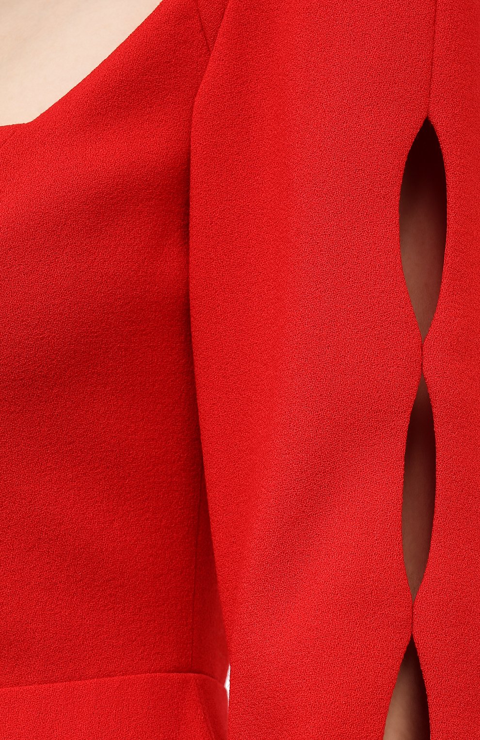 Женское платье ULYANA SERGEENKO красного цвета, арт. ABM007FW20P 1456т20 | Фото 5 (Рукава: Длинные; Случай: Вечерний; Женское Кросс-КТ: платье-футляр, Платье-одежда; Материал внешний: Синтетический материал; Региональные ограничения белый список (Axapta Mercury): RU; Длина Ж (юбки, платья, шорты): Миди; Стили: Романтичный)