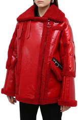 Женская дубленка NICOLE BENISTI красного цвета, арт. NLJ59136 | Фото 3 (Женское Кросс-КТ: Мех; Рукава: Длинные; Материал внешний: Натуральный мех; Стили: Гранж; Длина (верхняя одежда): Короткие; Материал утеплителя: Пух и перо)