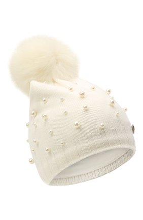 Детского шерстяная шапка MONNALISA белого цвета, арт. 796015 | Фото 1 (Материал: Текстиль, Шерсть, Синтетический материал)