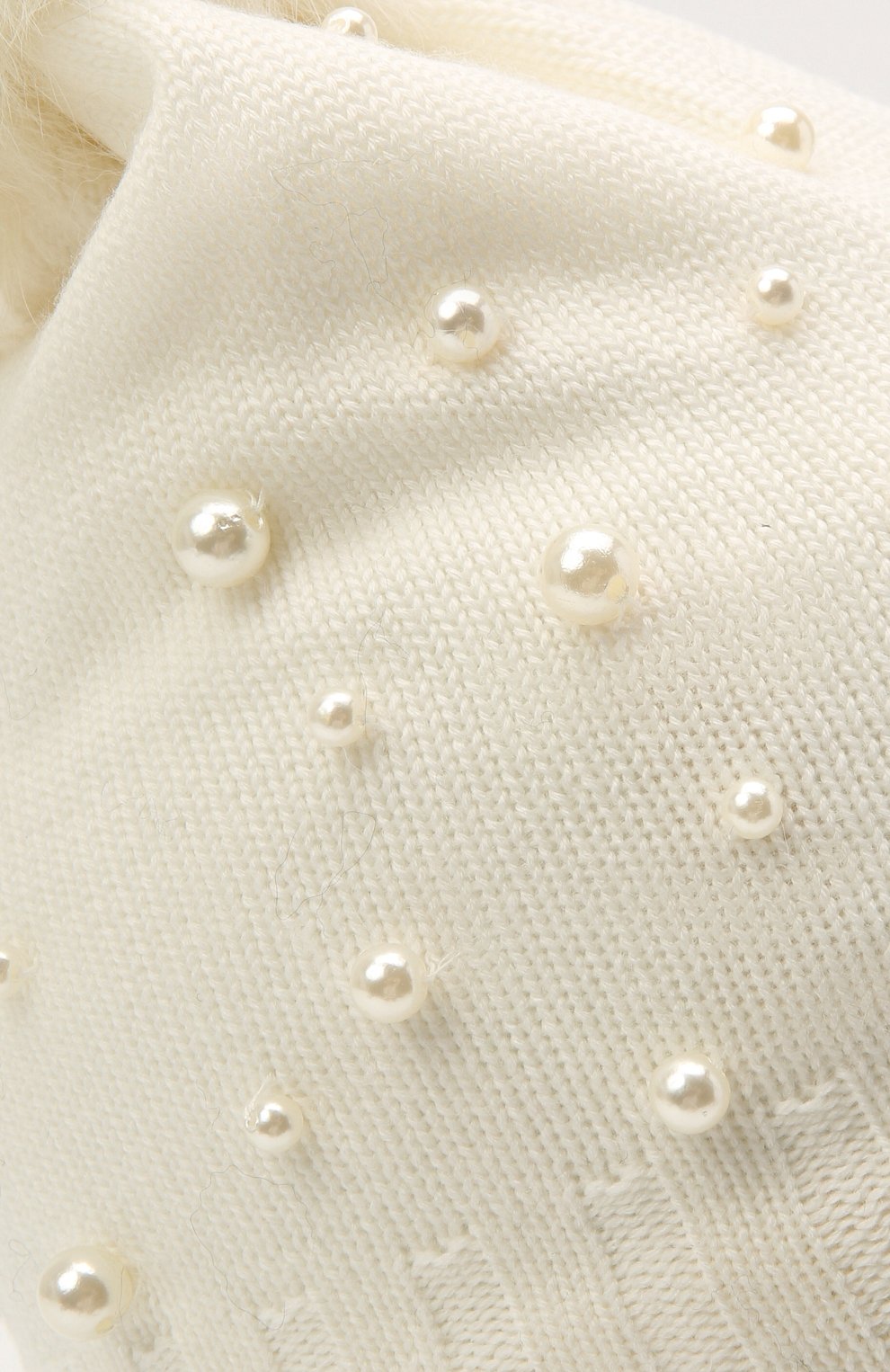 Детского шерстяная шапка MONNALISA белого цвета, арт. 796015 | Фото 3 (Материал: Текстиль, Шерсть, Синтетический материал; Региональные ограничения белый список (Axapta Mercury): RU)
