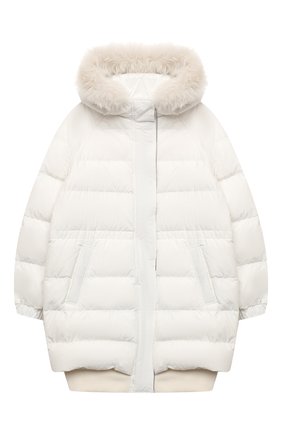 Детского пуховая куртка BRUNELLO CUCINELLI белого цвета по цене 137000 руб., арт. BB574J419A | Фото 1 Детского пуховая куртка BRUNELLO CUCINELLI белого цвета, арт. BB574J419A | Фото 1