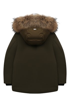 Детский пуховая парка HERNO хаки цвета по цене 55550 руб., арт. PI0101B/12343/4A-8A | Фото 2 Детский пуховая парка HERNO хаки цвета, арт. PI0101B/12343/4A-8A | Фото 2