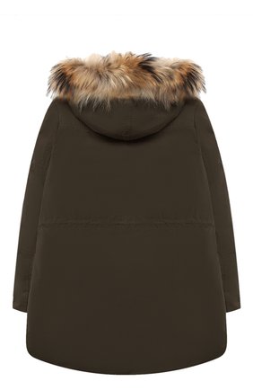 Детская пуховая парка WOOLRICH зеленого цвета по цене 59950 руб., арт. CFWK0U0113FR/UT0573 | Фото 2 Детская пуховая парка WOOLRICH зеленого цвета, арт. CFWK0U0113FR/UT0573 | Фото 2