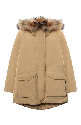 Детская пуховая парка WOOLRICH бежевого цвета по цене 61550 руб., арт. CFWK0U0113FR/UT0573 | Фото 1 Детская пуховая парка WOOLRICH бежевого цвета, арт. CFWK0U0113FR/UT0573 | Фото 1 (Рукава: Длинные; Материал внешний: Синтетический материал; Девочки Кросс-КТ: Парка-верхняя одежда, Пуховик-верхняя одежда; Материал утеплителя: Пух и перо; Кросс-КТ: Сезон: зима; Ростовка одежда: 10 - 11 лет | 140 - 146см, 12 лет | 152 см, 13 - 15 лет | 158 см, 8 лет | 128 см)