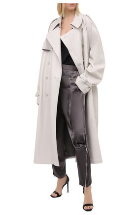 Женские шелковые брюки GIORGIO ARMANI серого цвета по цене 146500 руб., арт. 0SHPP0CF/T01IE | Фото 2 Женские шелковые брюки GIORGIO ARMANI серого цвета, арт. 0SHPP0CF/T01IE | Фото 2