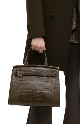 Женская сумка rl50 large из кожи аллигатора RALPH LAUREN зеленого цвета по цене 1840000 руб., арт. 435769042/AMIS | Фото 2 Женская сумка rl50 large из кожи аллигатора RALPH LAUREN зеленого цвета, арт. 435769042/AMIS | Фото 2