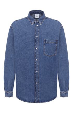 Мужская джинсовая рубашка VETEMENTS синего цвета по цене 115500 руб., арт. UAH21SH043 2801/M | Фото 1 Мужская джинсовая рубашка VETEMENTS синего цвета, арт. UAH21SH043 2801/M | Фото 1