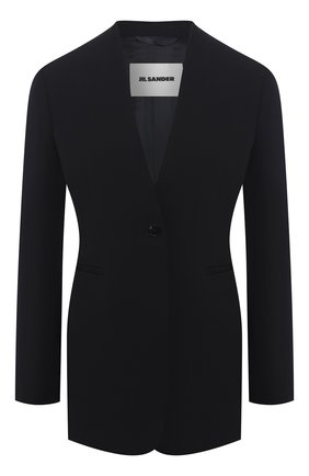 Женский шерстяной жакет JIL SANDER темно-синего цвета по цене 162500 руб., арт. JSWR135110-WR20200F | Фото 1 Женский шерстяной жакет JIL SANDER темно-синего цвета, арт. JSWR135110-WR20200F | Фото 1