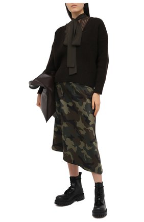 Женский шерстяной свитер SACAI коричневого цвета по цене 79950 руб., арт. 20-05278 | Фото 2 Женский шерстяной свитер SACAI коричневого цвета, арт. 20-05278 | Фото 2