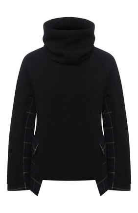 Женский шерстяной свитер SACAI черного цвета по цене 92800 руб., арт. 20-05204 | Фото 1 Женский шерстяной свитер SACAI черного цвета, арт. 20-05204 | Фото 1