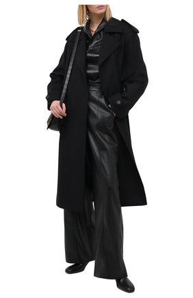 Женское шерстяное пальто SAINT LAURENT черного цвета по цене 252000 руб., арт. 630496/Y136V | Фото 2 Женское шерстяное пальто SAINT LAURENT черного цвета, арт. 630496/Y136V | Фото 2